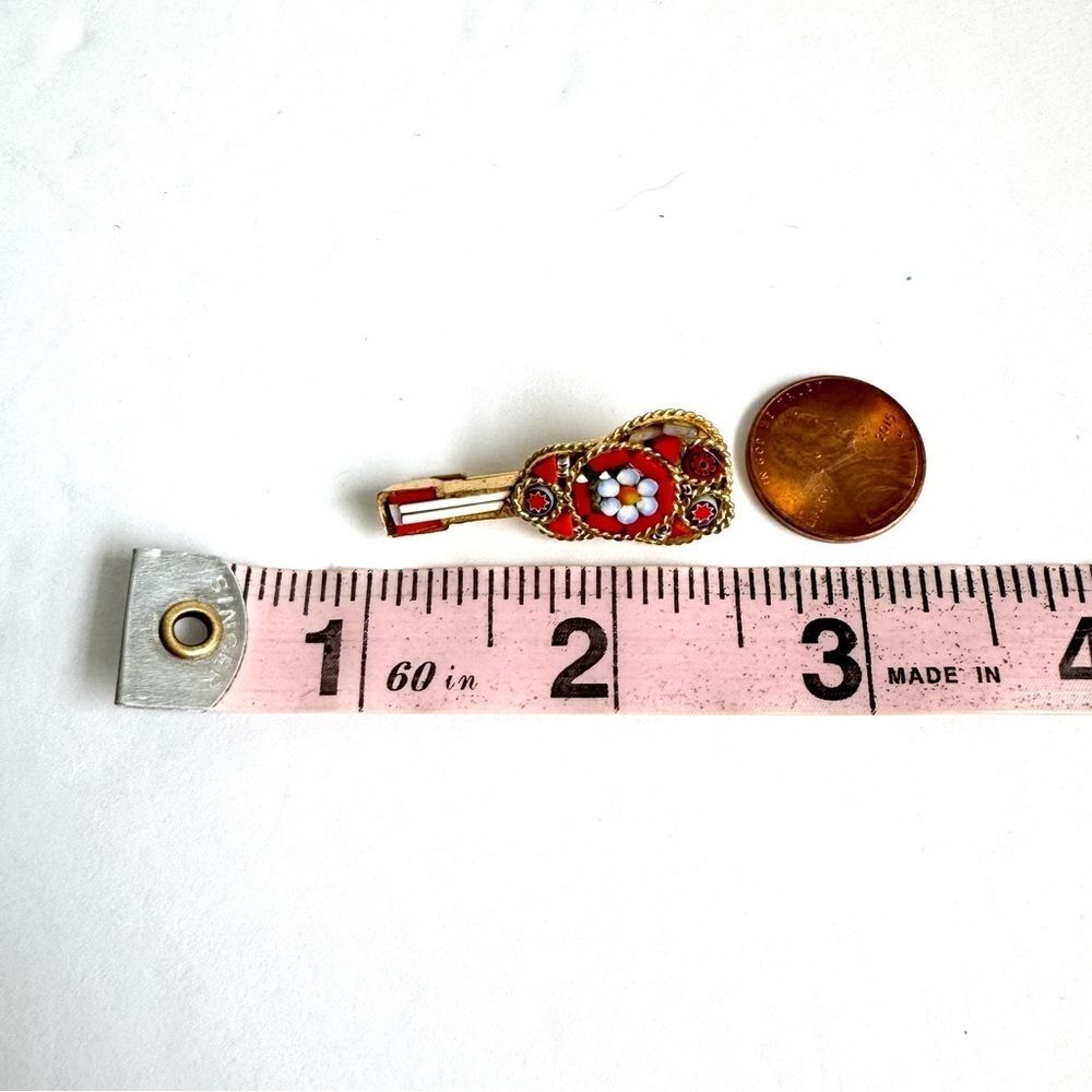Vintage Micro Mosaic Guitar Brooch Mandolin Instrument Pin Italy Italian Glass - Picture 9 of 9